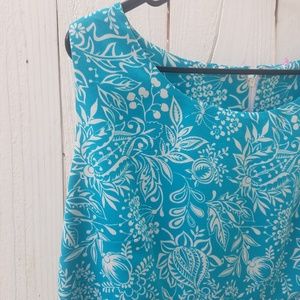 Vtg 70s Plus Floral Print Sleeveless Maxi Dress